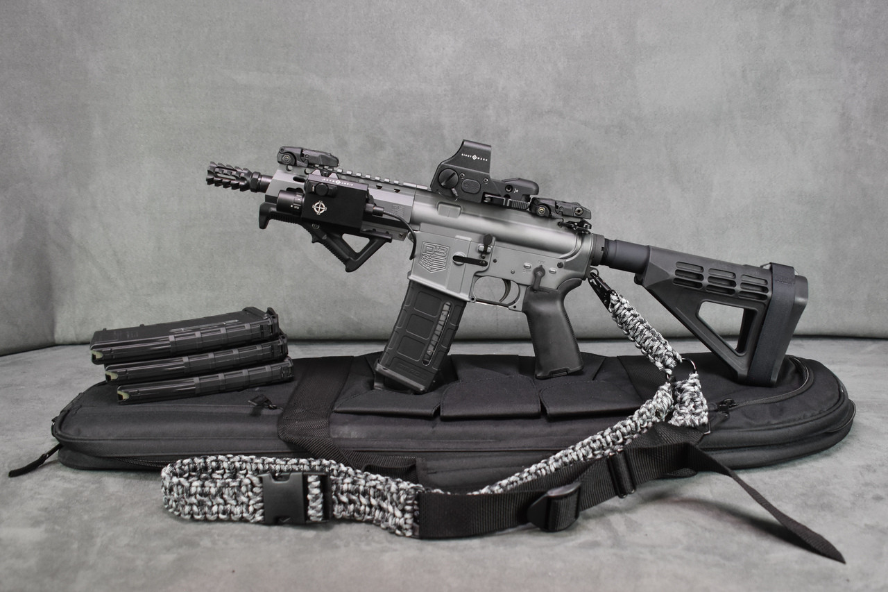 Db15p Ar 15 Tactical Pistol In Gray New Upgraded Lopro Mini Laser Flashligh...