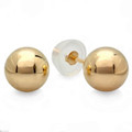 Solid 14k Yellow Gold Ball 3 - 10mm Stud Earrings
