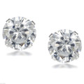 14k White Gold Round 6 - 10mm Cubic Zirconia CZ Stud Earrings