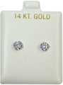14k Yellow Gold Round 6 - 10mm Cubic Zirconia CZ Stud Earrings