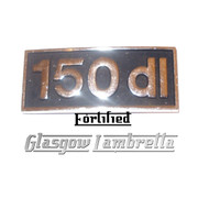 Lambretta 150 dl DIECAST METAL SILVER & BLACK LEGSHIELD BADGE (Orig spec)