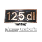Lambretta 125 dl DIECAST METAL SILVER & BLACK LEGSHIELD BADGE (Orig spec)