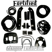 FORTIFIED Lambretta GP / DL BLACK RUBBERS & BEADINGS SET inc Grips / Pedals