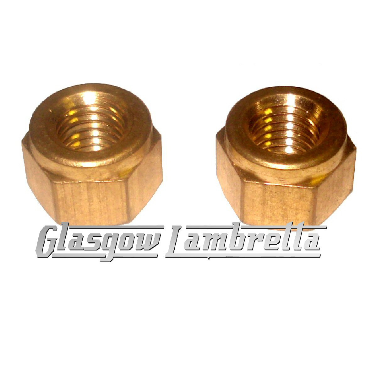 Lambretta Series 2 3 Scooter Exhaust Brass Nuts X 2 Li Sx Tv Gp Special Glasgow Lambretta