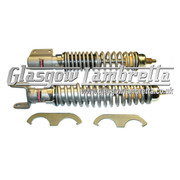 Carbone Italian Top Quality Vespa PX, T5 & LML SILVER SHOCK ABSORBERS SET