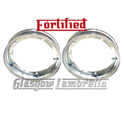 Set of 2 x  FORTIFIED Vespa / LML  Top Quality 350 x 10 CHROME SPLIT WHEEL RIMS Italian Spec