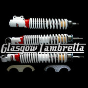 Carbone Italian Quality Vespa GT, GTS, GTV WHITE FRONT / REAR SHOCK ABSORBER SET