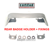 FORTIFIED Lambretta Series 3 POLISHED ALLOY REAR BADGE HOLDER + FIXINGS Li/SX/TV/Special