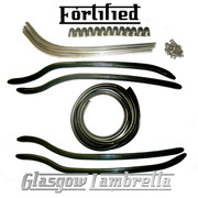 FORTIFIED Lambretta Series 1 & 2 Li / TV COMPLETE BLACK FLOOR KIT + FIXINGS