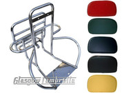 Lambretta Series 2, 3 & GP POLISHED STAINLESS STEEL 4 + 1 BACKREST, WHEEL HOLDER & RACK + PAD CHOICE Li, TV, SX, Special