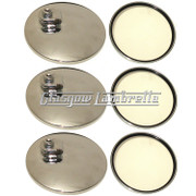Set of 6 x Universal CHROME STADIUM STYLE ROUND SCOOTER MIRROR HEADS