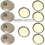 Set of 10 x Universal CHROME STADIUM STYLE ROUND SCOOTER MIRROR HEADS