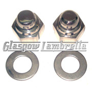 Lambretta Series 1, 2, 3 & GP Set of 2 x STAINLESS STEEL FRONT HUB NUT & WASHER SET Li, TV, SX, Special