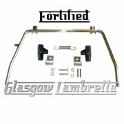 FORTIFIED Lambretta Series 2 Li / TV POLISHED STAINLESS STEEL STAND + BLACK FEET, SPRING, HOOKS