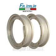 Set of 2 x PX and all 10" wheeled Vespa Italian SILVER / GREY SPLIT WHEEL RIMS by FA ITALIA