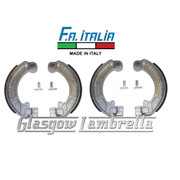 FA ITALIA Vespa PX, T5 / LML non-disc 2 Sets of BRAKE SHOES for FRONT & REAR