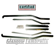 FORTIFIED Lambretta GP / DL BLACK REAR FLOOR RUNNER STRIPS + FIXINGS