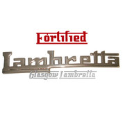 Lambretta GP 125/150/200 CHROME LEGSHIELD BADGE / NAME STRIP by FORTIFIED (Orig Italian spec)