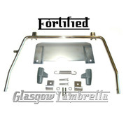 FORTIFIED Lambretta Series 3 / GP POLISHED STAINLESS STEEL STAND & SPLASH PLATE + GREY FEET, SPRING, HOOKS