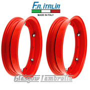Set of 2 x PX and all 10" wheeled Vespa Italian RED SPLIT WHEEL RIMS by FA ITALIA