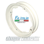 Single Lambretta 10" Italian WHITE SPLIT WHEEL RIM by FA ITALIA Li, TV, SX, Special, GP