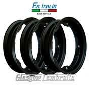 Set of 3 x Lambretta 10" Italian BLACK SPLIT WHEEL RIMS by FA ITALIA Li, TV, SX, Special, GP