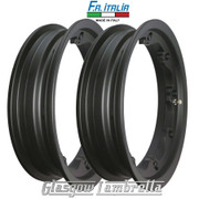 Set of 2 x Lambretta 10" TUBELESS WHEEL RIMS in MATT BLACK Italian by FA Italia Li, TV, SX, Special, GP