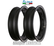 Set of 2 x Lambretta 10" TUBELESS WHEEL RIMS in BLACK with POLISHED DETAIL Italian by FA Italia Li, TV, SX, Special, GP