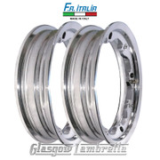 Set of 2 x Lambretta 10" TUBELESS WHEEL RIMS in HIGHLY POLISHED FINISH  Italian by FA Italia Li, TV, SX, Special, GP