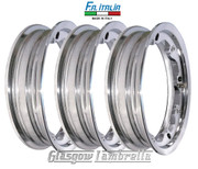 Set of 3 x Lambretta 10" TUBELESS WHEEL RIMS in HIGHLY POLISHED FINISH  Italian by FA Italia Li, TV, SX, Special, GP
