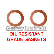Vespa Italian OIL FILL / DRAIN PLUG GASKETS / SEALS SET for Large and Small Frame Models