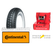 Single CONTINENTAL LB 400 x 8 WHITEWALL TYRE + INNER TUBE for Lambretta LD, D, LC etc
