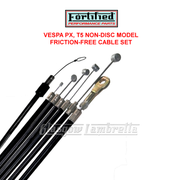 Vespa PX, T5 & LML 2T Disc Model BLACK TEFLON LINED FRICTION FREE CABLE SET