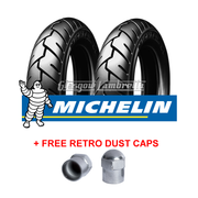 Set of 2 x Michelin S1 3.50 x 10 Scooter Tyres Lambretta, Vespa etc