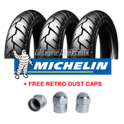Set of 3 x Michelin S1 3.50 x 10 Scooter Tyres Lambretta, Vespa etc