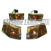 Vespa PX, T5 + LML 2T / 4T COMPLETE INDICATOR SET WITH SMOKED LENSES