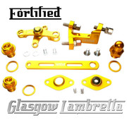 FORTIFIED Lambretta CUSTOM GEAR LINKAGE, PLUGS & SEALS SET GOLD CNC ALLOY