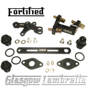 FORTIFIED Lambretta CUSTOM GEAR LINKAGE, PLUGS & SEALS SET BLACK CNC ALLOY