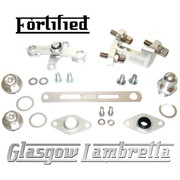 FORTIFIED Lambretta CUSTOM GEAR LINKAGE, PLUGS & SEALS SET SILVER CNC ALLOY