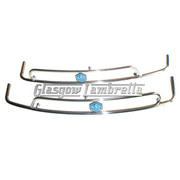 Vespa PX, T5 & LML POLISHED STAINLESS STEEL SIDE PANEL CRASH BARS PROTECTOR SET (BLUE HEX)
