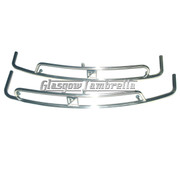 Vespa PX, T5 & LML POLISHED STAINLESS STEEL SIDE PANEL CRASH BARS PROTECTOR SET (BLACK RECT)