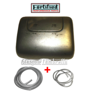 Lambretta Series 3 Li TV SX LEGSHIELD TOOLBOX, RALLY TYPE +  RUBBER + LOCK Bare metal