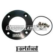 FORTIFIED Lambretta CUSTOM DRIVE SIDE OIL PLATE KIT BLACK CNC ALLOY + O RING