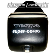 Vespa & LML  Repro/Copy GIULIARI SUPER CORSA SEAT in BLACK & WHITE