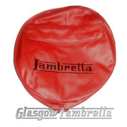 Lambretta RED VINYL SPARE WHEEL COVER with POCKET 350x10 Li/TV/SX/GP