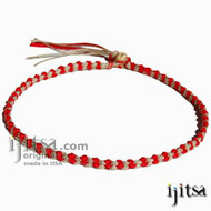 Soft Red & Natural Hemp Chain Surfer Style Choker/Necklace