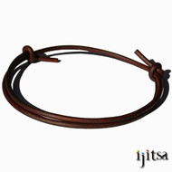 4mm Antuque Brown Leather Adjustable Surfer Necklace