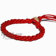 Ultra Soft Red hemp Round Woven bracelet or anklet