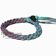 Ultra Soft blue/purple/burgundy Rainbow hemp Round Woven bracelet or anklet