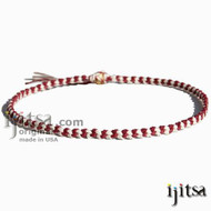 Soft Burgundy and White Hemp Chain Surfer Style Choker/Necklace